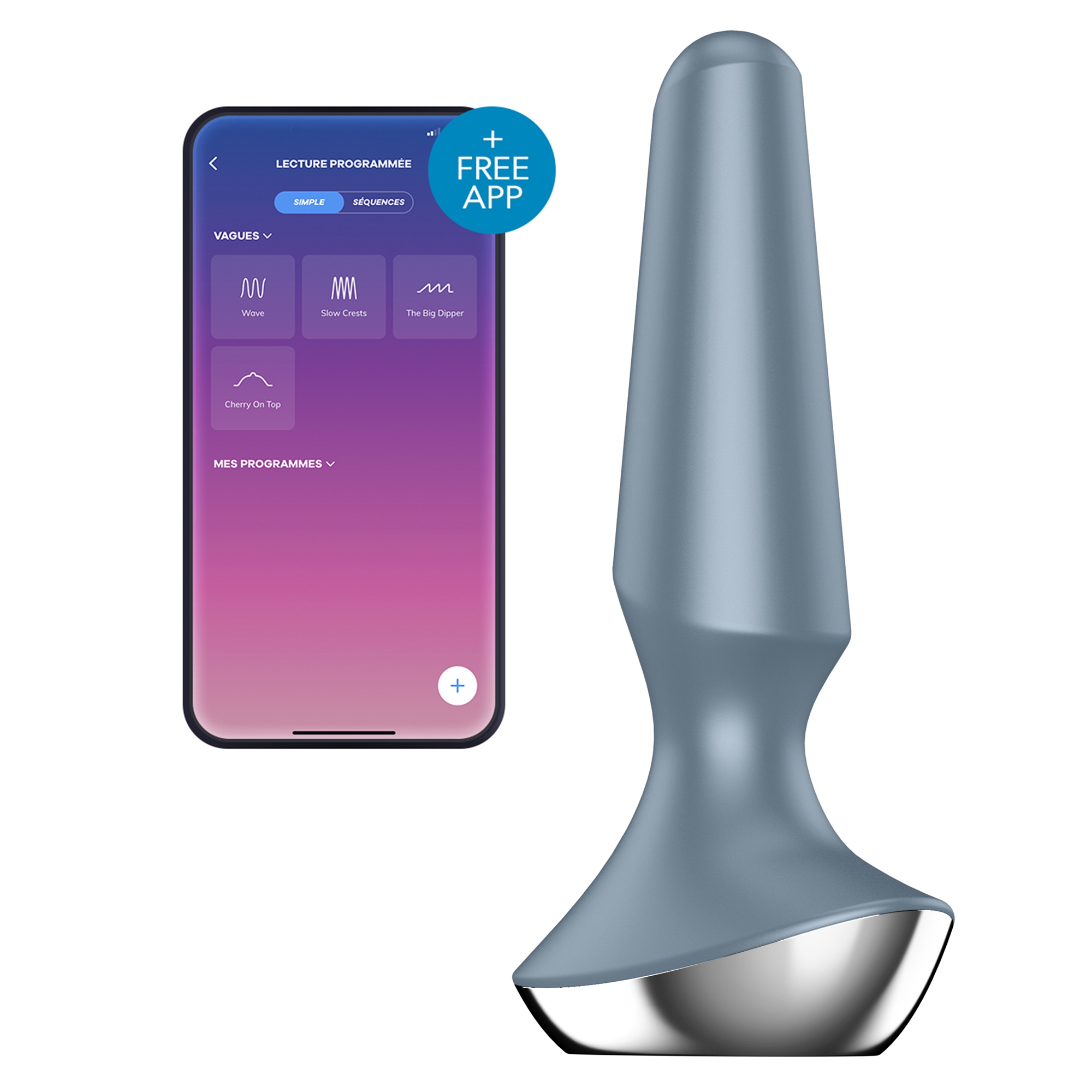 Plug vibrant connecté ILICIOUS 2 Satisfyer 10 x 3cm Gris