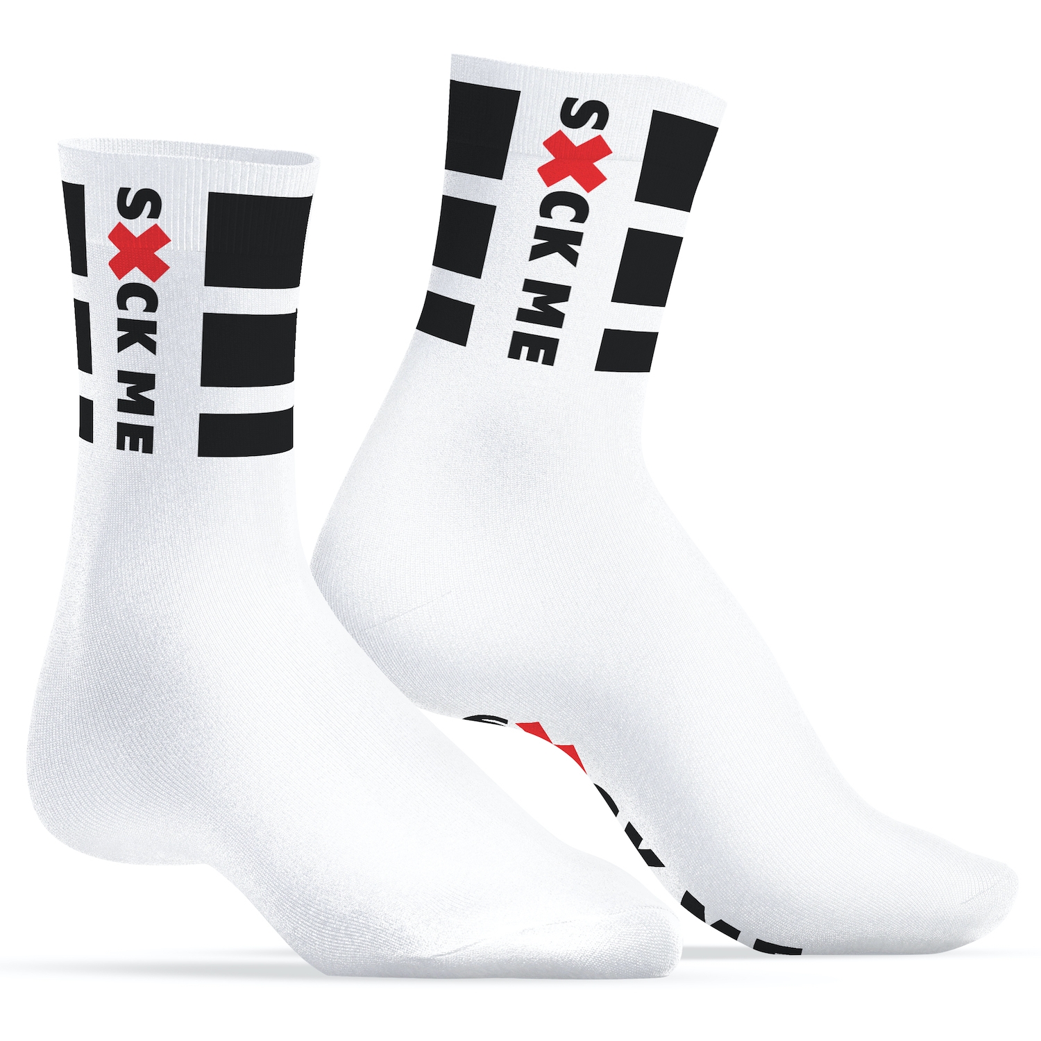 SneakXX Chaussettes blanches SUCK ME SneakXX