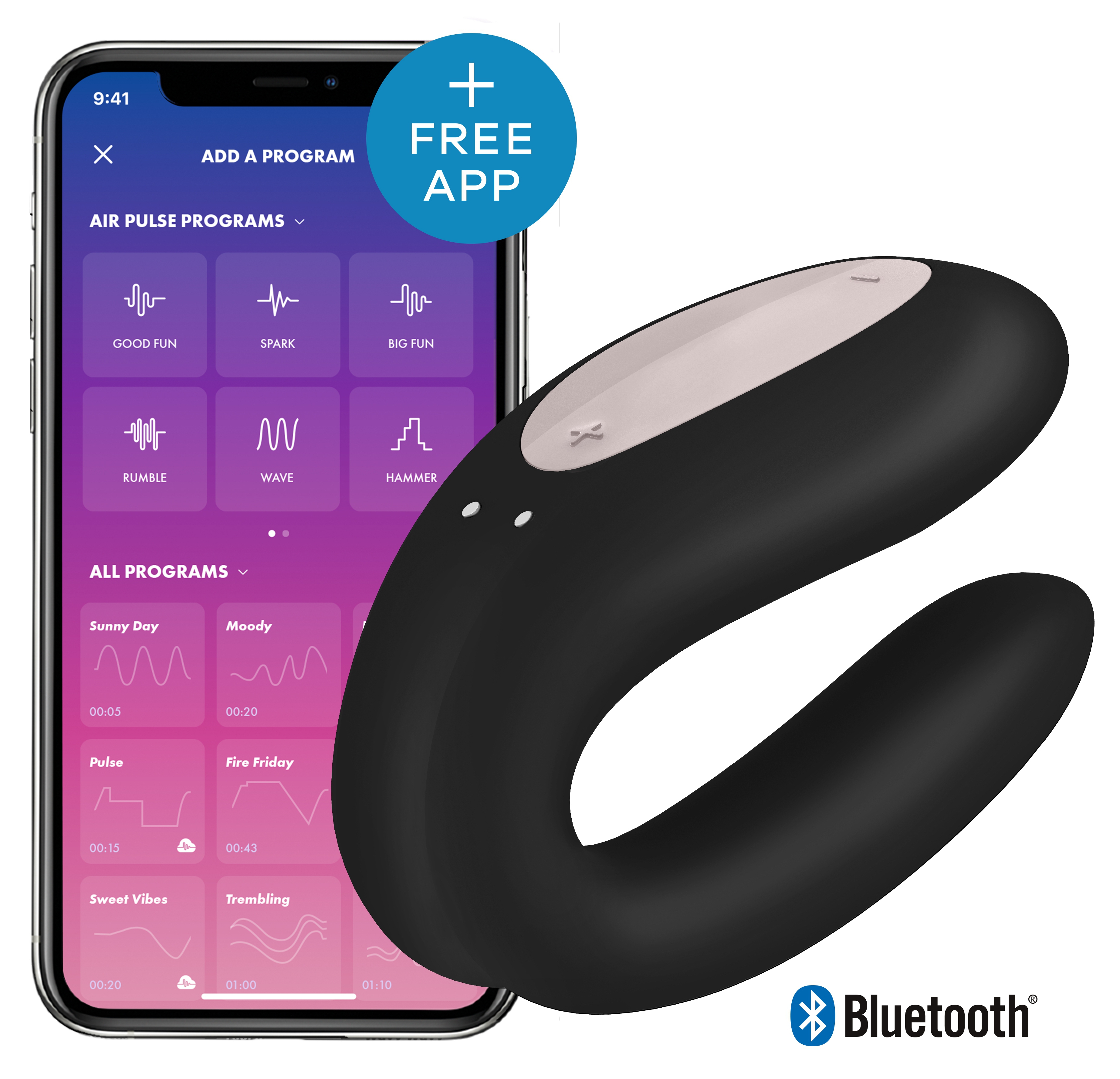 Stimulateur connecté DOUBLE JOY Satisfyer Noir