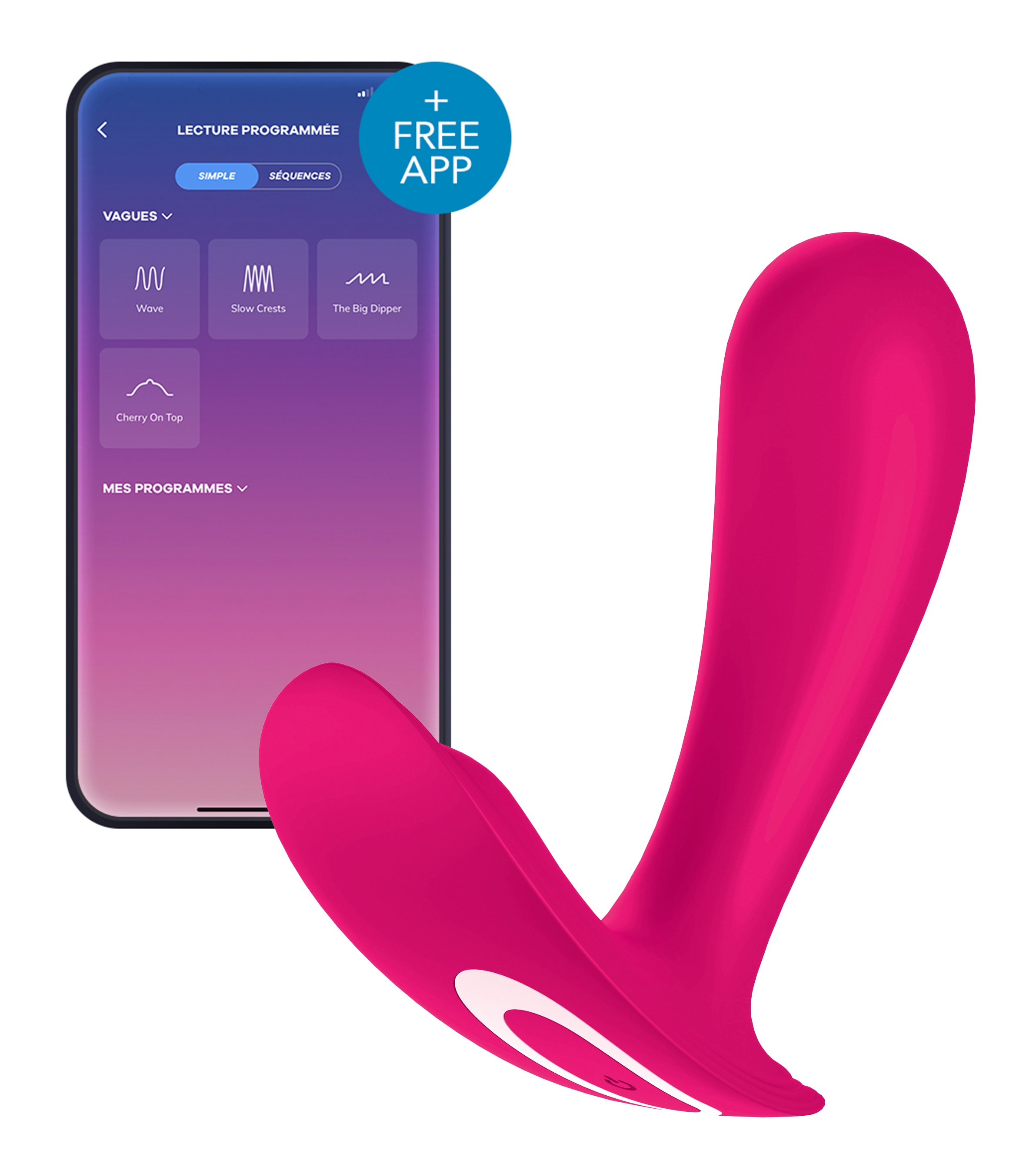 Stimulateur connecté Satisfyer TOP SECRET 9 x 3cm Rose