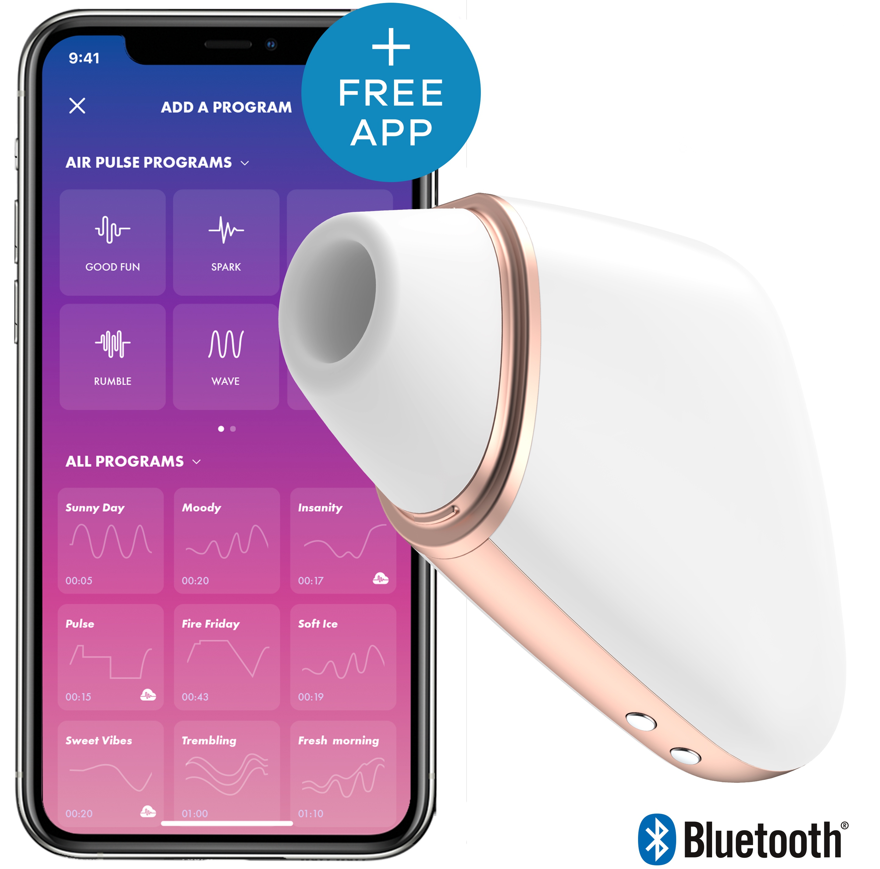 Stimulateur de clitoris connecté LOVE TRIANGLE Satisfyer Blanc