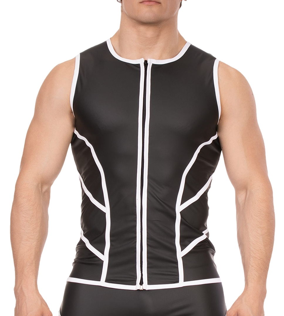 Veste sans manche ROBIN Noir-Blanc