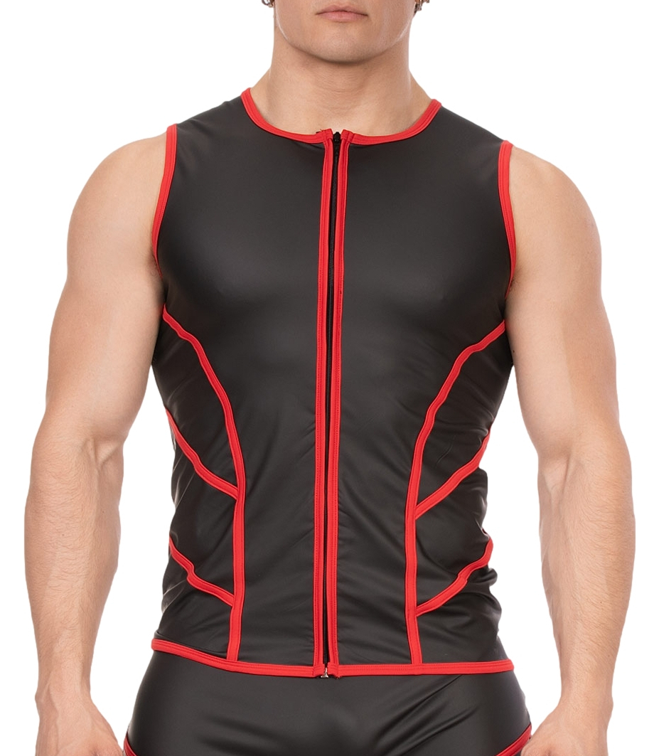 Veste sans manche ROBIN Noir-Rouge