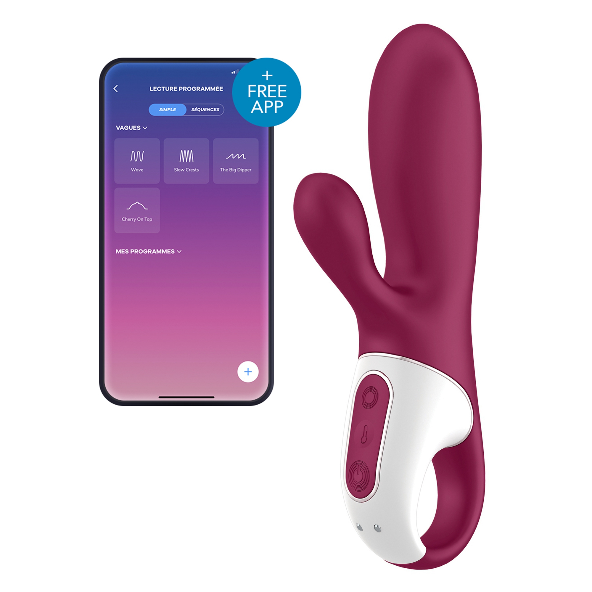 Vibro Rabbit connecté HOT BUNNY Satisfyer 17 x 3.5cm
