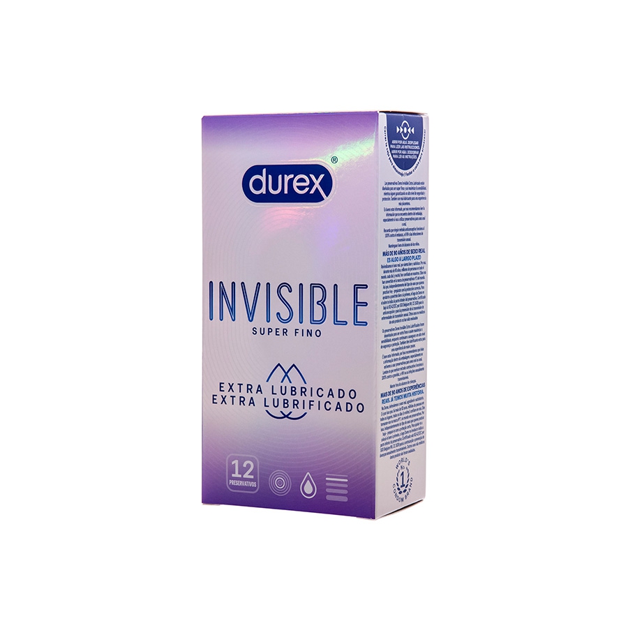Durex - Préservatifs Invisibles Extra Lubrifiés 12 Unités