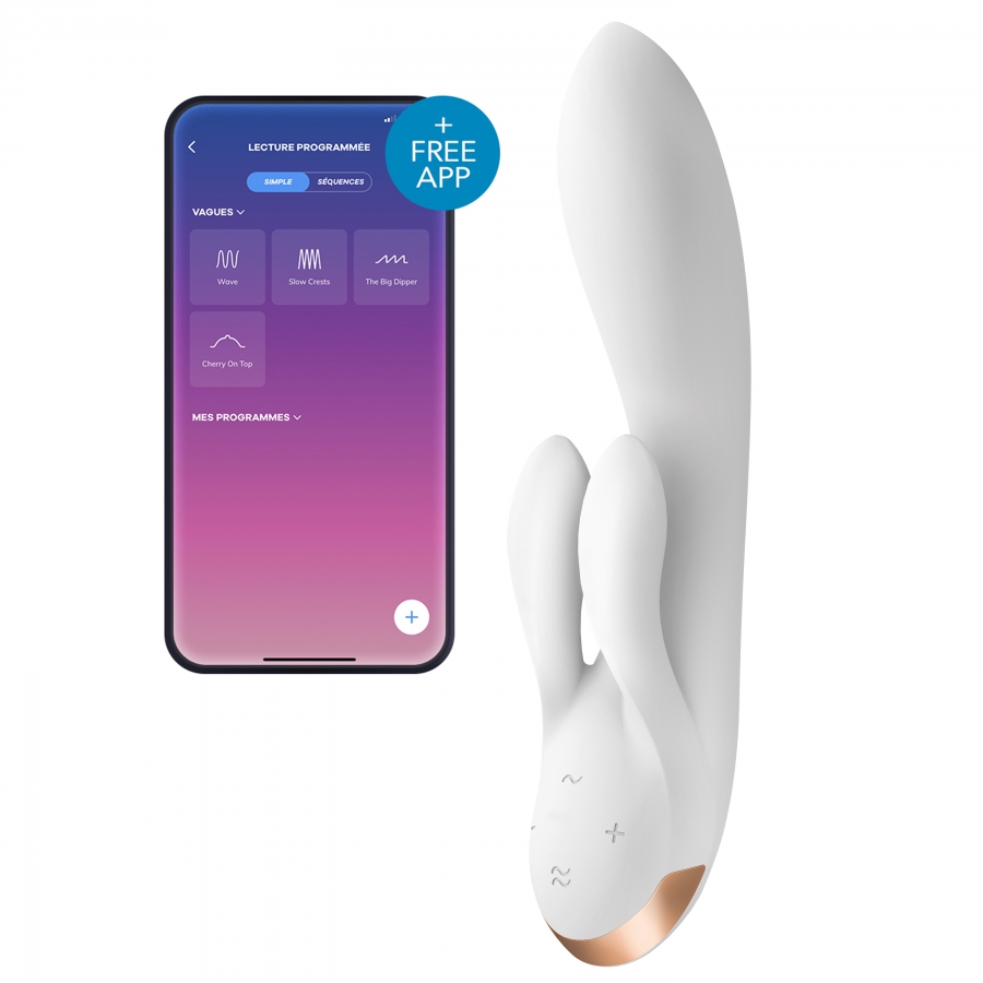 Satisfyer - Application Vibrateur Double Flex Blanc