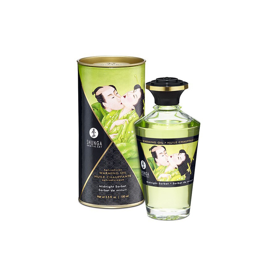 Shunga - Huile De Massage À Effet Chaleur Saveur Sorbt De Minuit 100 Ml