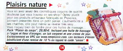 Neoplaisir dans la revue Union