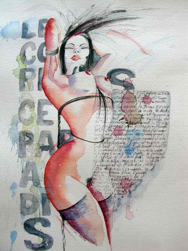 Gier, peintre érotique : aquarelles et effets de matière