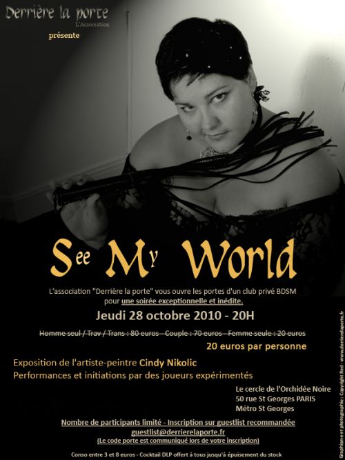 Soirée bdsm See my world, performances et exposition
