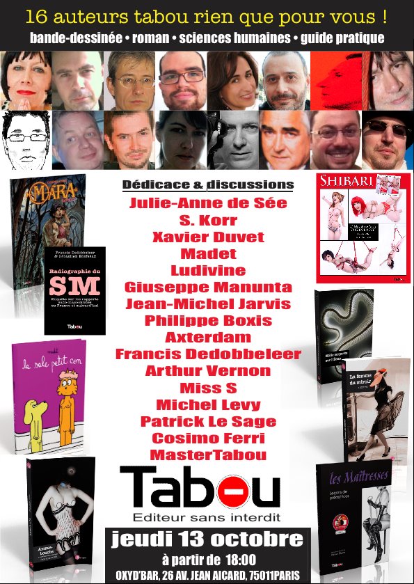 Soirée Tabou : rencontres et dédicaces