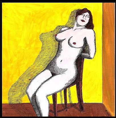 Mes voisines, sur le blog Kns-1 (acrylique et encre sur papier)