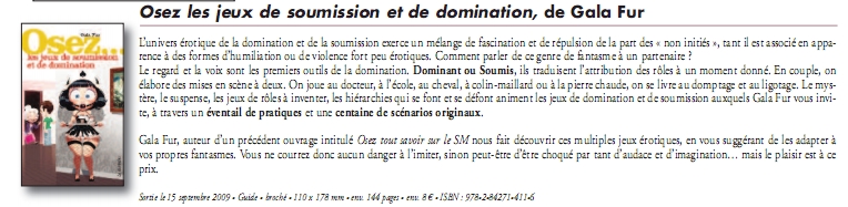 Rentrée littéraire et érotique (2)