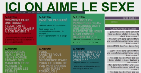 Un site où on aime le sexe et où on n'a pas peur de le dire...