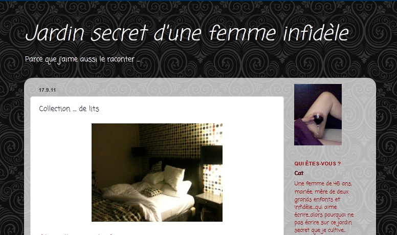 Jardin secret d'une femme infidèle, blog de Cat
