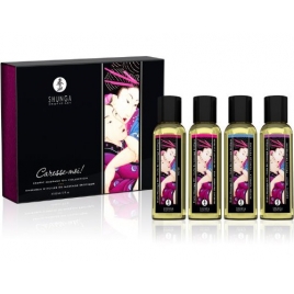 Pack 4 Huiles de massage Shunga Caresse-moi